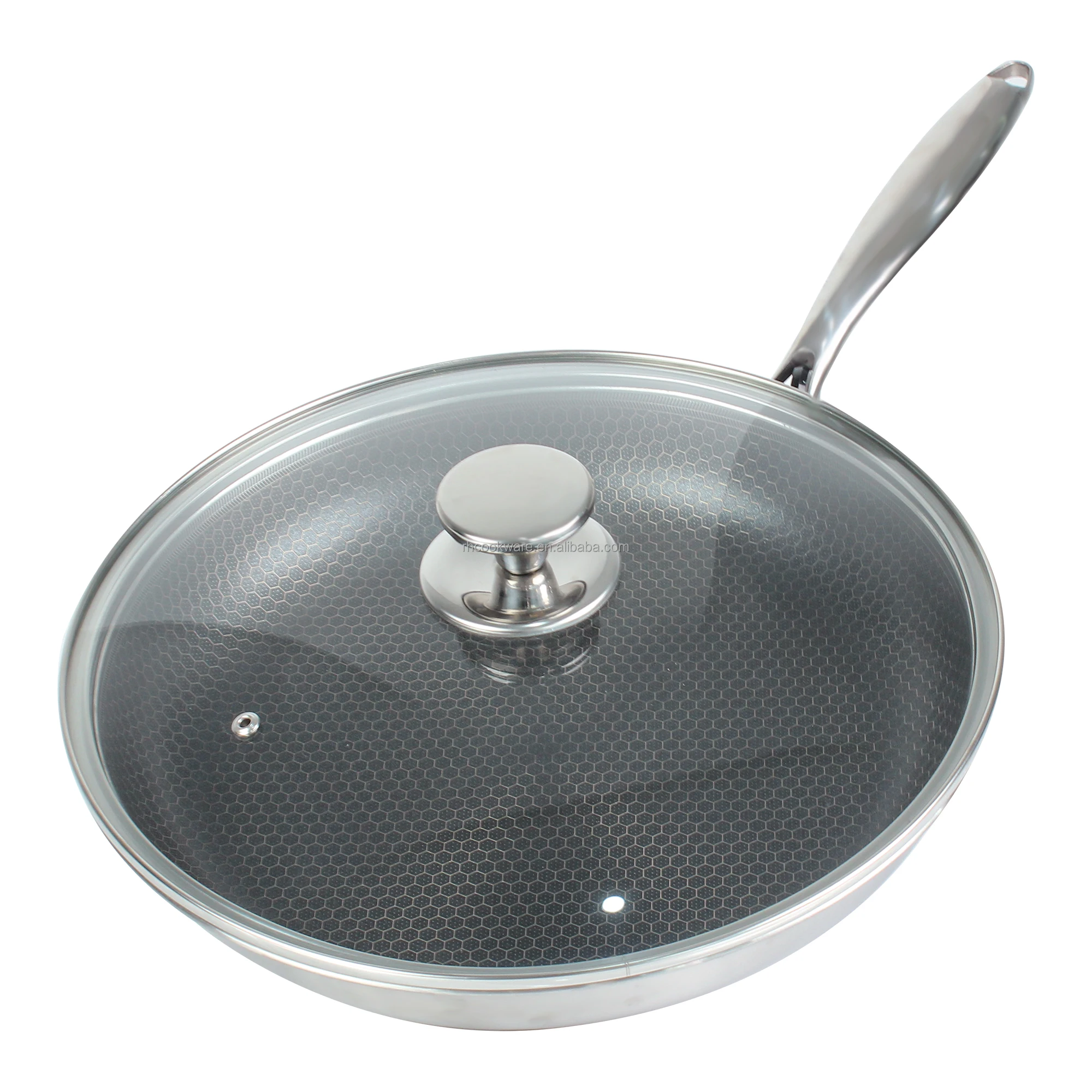 Professional Stainless Steel Fry Pan  Hybrid Antihaft Bratpfanne Advanced 3 Layer  Nonstick Cooking Fry Pan Set