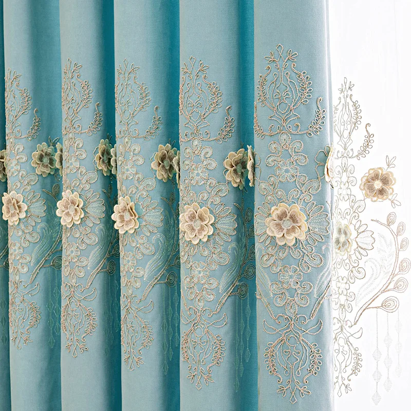 Sunny Textile High Grade Embossed Embroidered Curtains Finished Curtain