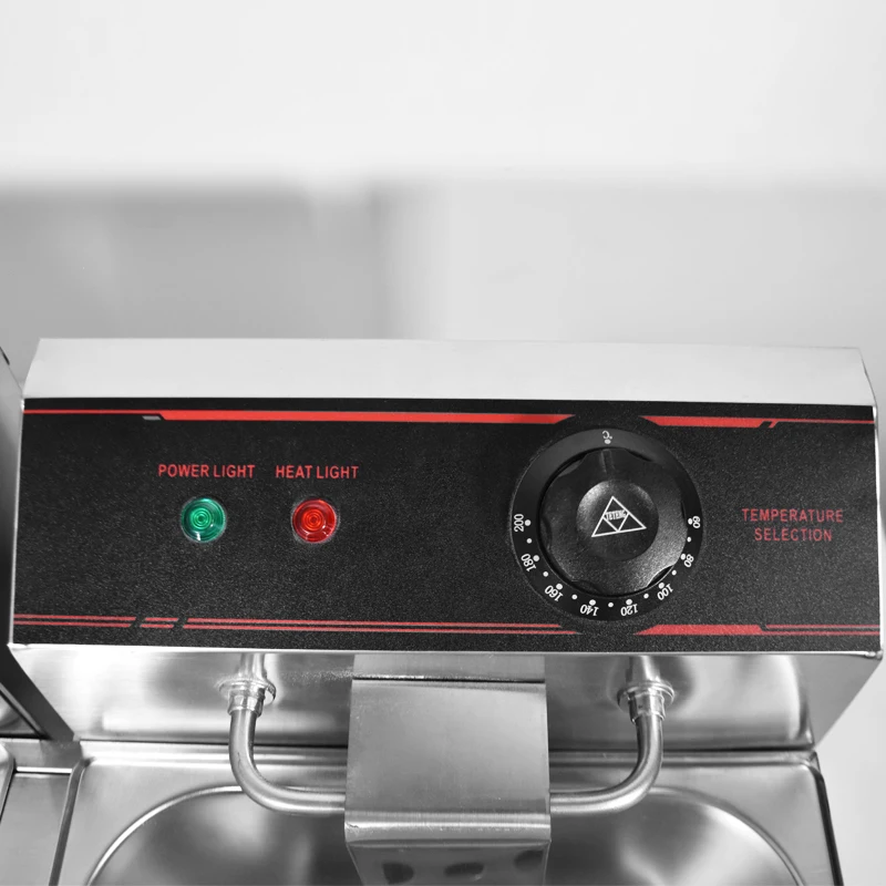 8 + литров двойной корзина для электрофритюрницы коммерческий Электрический картофеля-фри фритюрница машины глубокой заморозки жира картофеля с двумя решетками