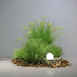 48 inch 19 head foxtail grass pot green onion grass lawn light green PE ball white light pine bark artificial landscape