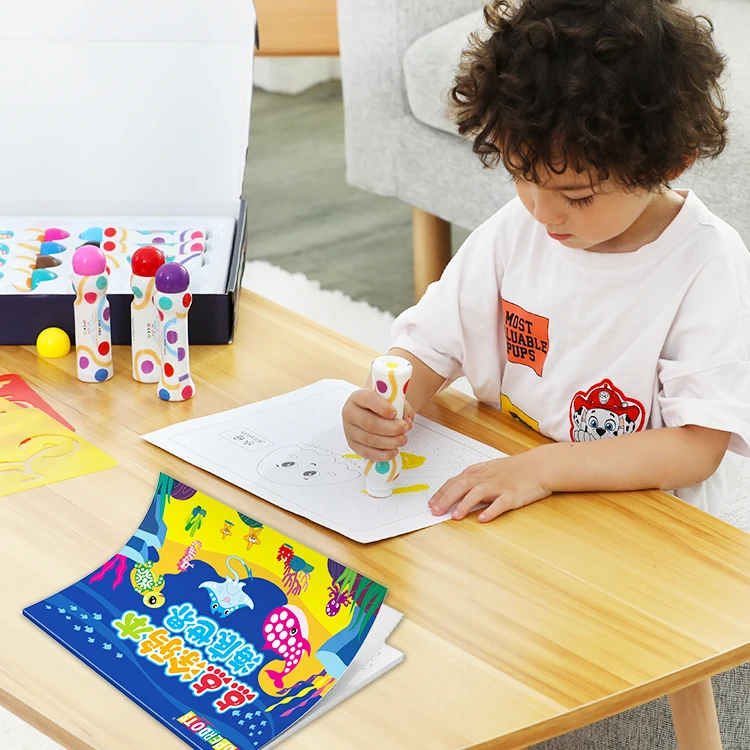 superdots kids dot markers coloring book, different pattern no mess 25 sheets coloring dot painting Activity books for drawing