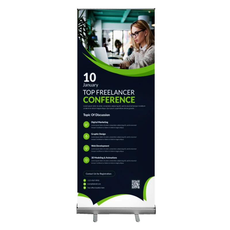 Hot sale standard 80 x 200 roll up banner Advertising Display Retractable Pop up Banner Pull up Banner stand