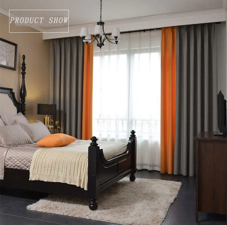 Simple Style Day And Night Cloth Curtain Plain Herringbone Fabrics For Curtains Fabric Sale