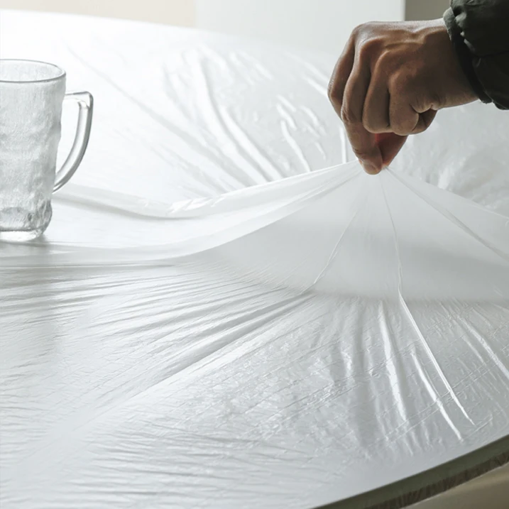 120cm Red White Factory Direct Disposable Party PE plastic cloth birthday dessert table solid color tablecloth
