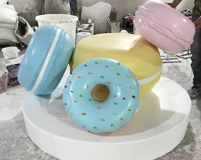 Стеклянный усиленный пластиковый шар конфеты скульптура имитация большого пончика модель мороженого декоративная или для торгового