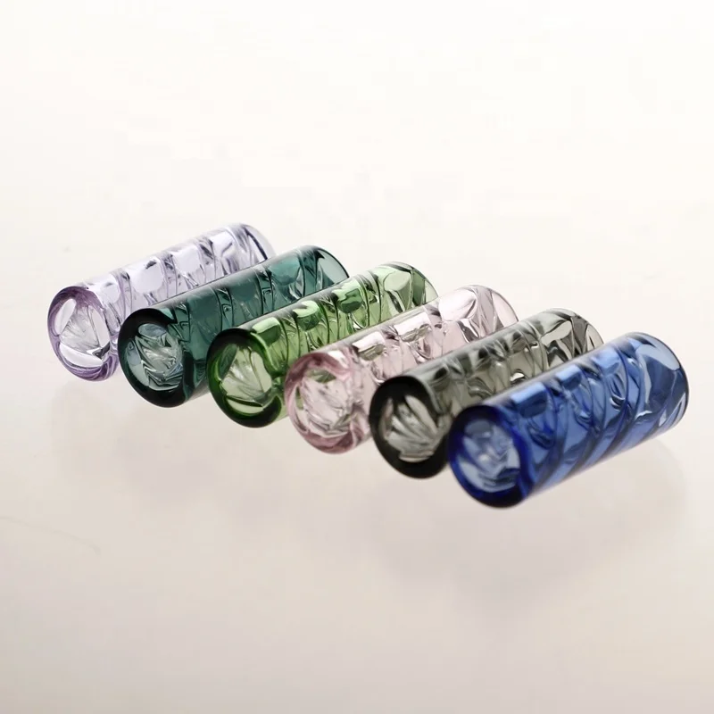 Factory Retail Multi Color Spiral Inner Triangular Spiral Glass Mouth Tips/Smoking Glass Tip/Unique Mini Tips for Distribution