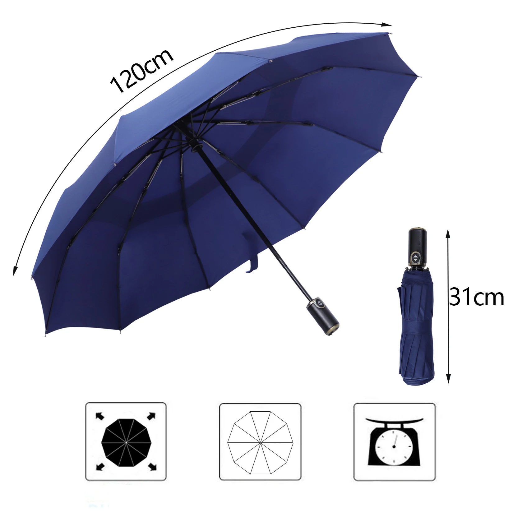 Hot Sale Customized Golf Folding Umbrella Automatic Double Layer Extra Double Umbrella