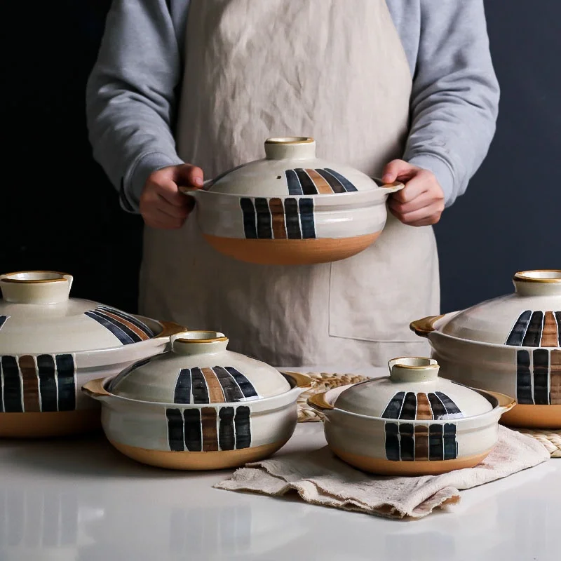 Wholesale High Quality la sera cookware Cookware Ceramic Casseroles Soup Pot With Lid And Handles