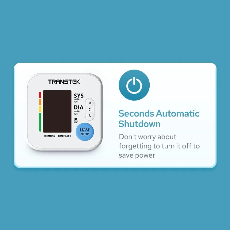 TRANSTEK Clear Screen One-key Measurement Upper Arm Cuff Blood Pressure Monitor Automatic Tensiometro Digital BP Machine