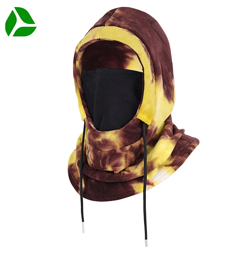 Polar Fleece Hat Windproof Warm Hoodie Neck Warmer Face Mask Cold Weather Gear for Motorcycle Snowboard Cycling Winter Balaclava