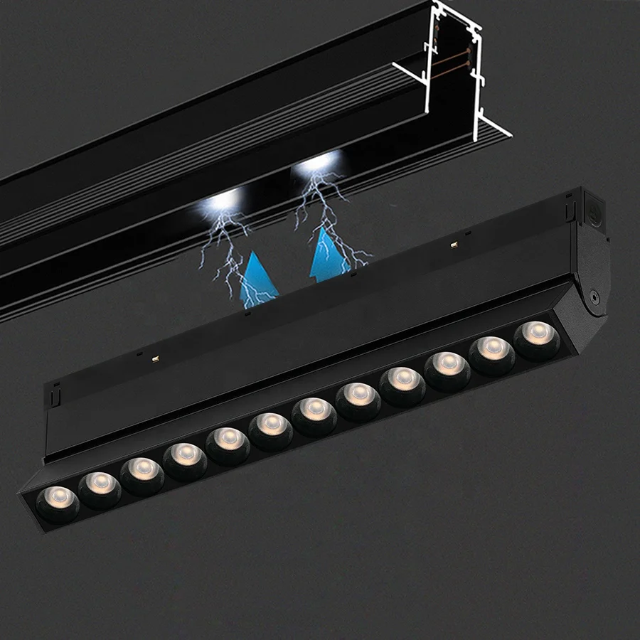 New Design Indoor 48V Aluminium Profiles Magnet Linear Track Lighting System LED Magnetic Ceiling Light For Stretch Ceilings