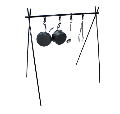 Небольшая уличная подвесная стойка из алюминиевого сплава, портативная складная вешалка для кемпинга, штатив для хранения пикника с крючком