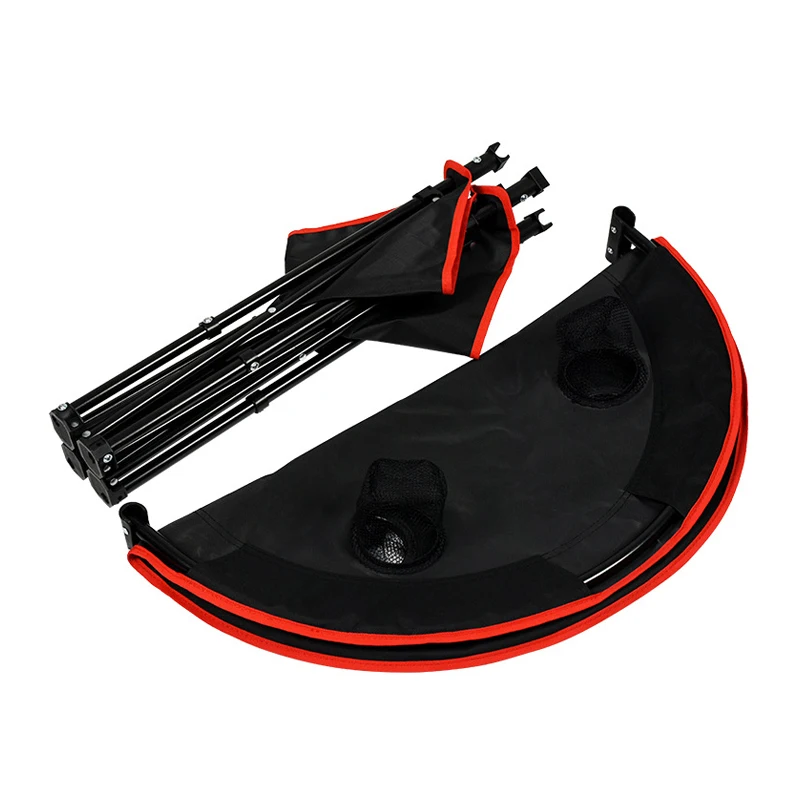 Metal Frame Polyester Folding Camping Table with 4 Mesh Cup Holders