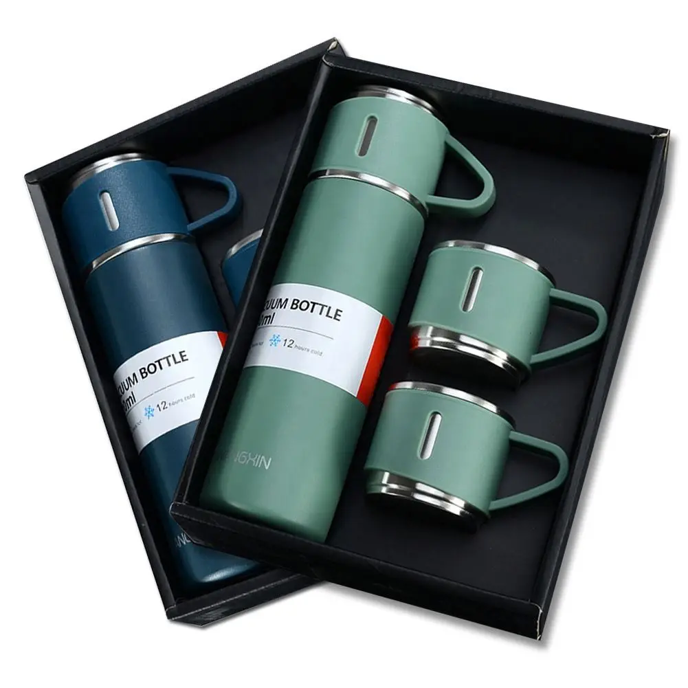 New Arrival Customizable Logo, Stainless Steel Multiple Color Student And Business Gift Cup Vacuum Flask Set/