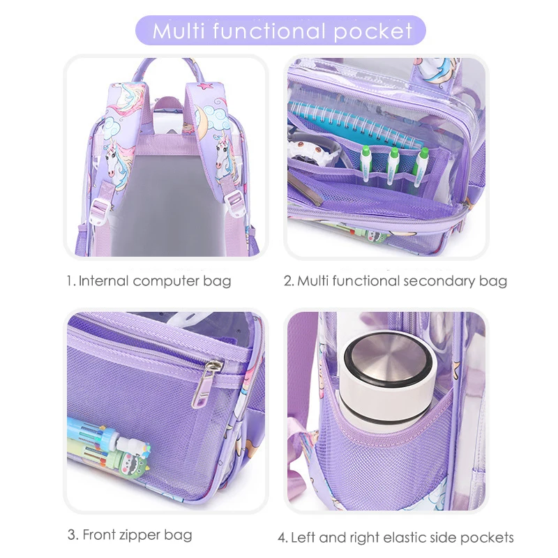 Customized Mini Cute PVC Kids Backpack Clear Backpack School Bag Transparent Backpacks For Children