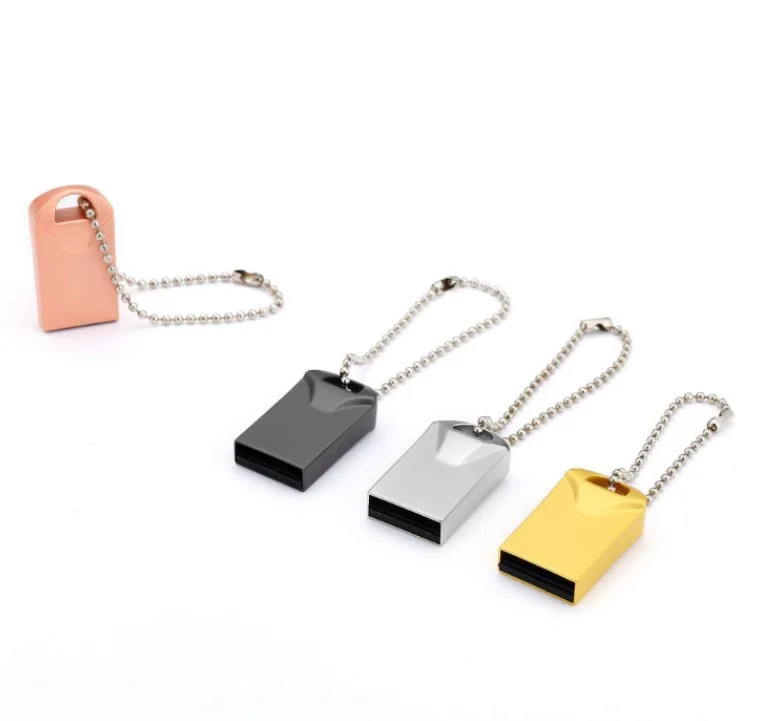 Custom LOGO Metal Silver Gold Mini USB 2.0 Memory Flash Pendrive Gadget 2gb 4gb 8gb bulk cheap good quality USB Flash Drive
