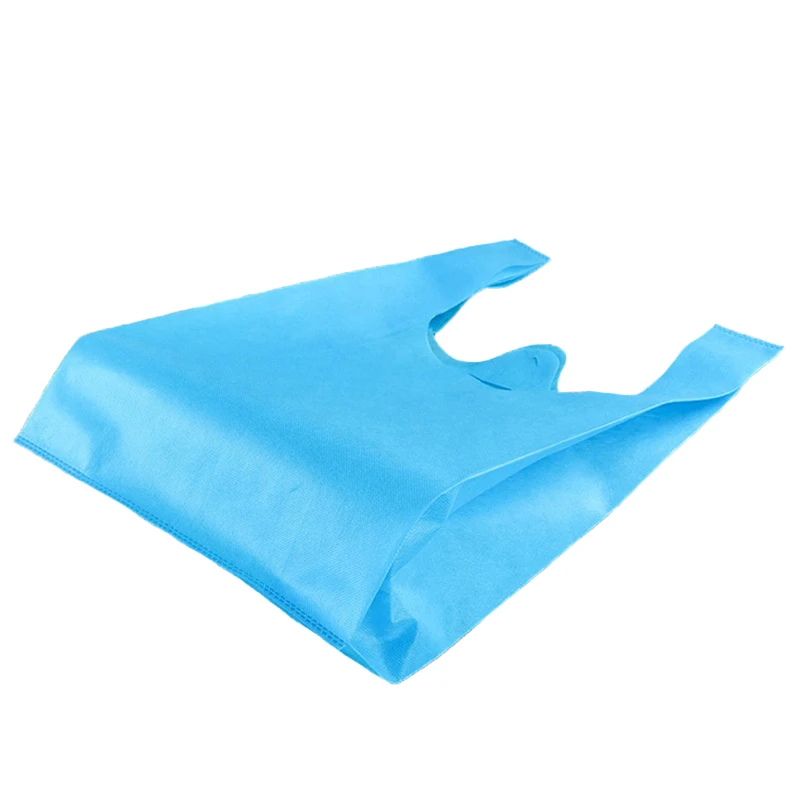 Hot selling eco friendly reusable non woven vest  t shirt carry bag with logo