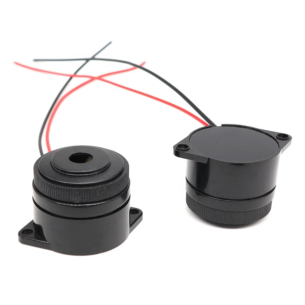 2910 12V 24V DC Active Piezo Buzzer 100dB Tone Intermittent Sound Alarm Electronic Beep Buzzer with Wire 30*25MM Circuit Siren