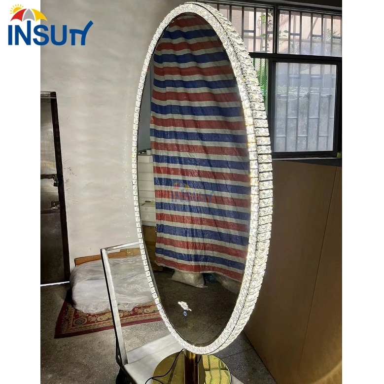 Hot Sale Hair Salon Styling Mirrors Barber Mirrors Station Crystal Standing Mirror For Sale