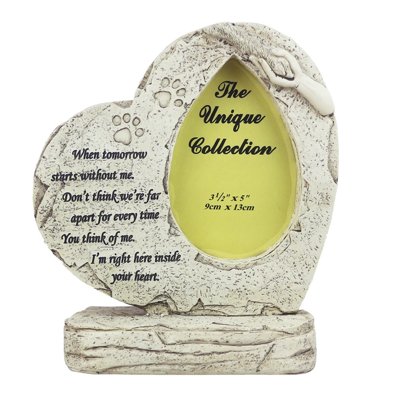 Pet Tombstone Dog or Cat Memorial Stone Personalized with Waterproof Photo Dog or Cat Grave Markers in Lawn and Garden