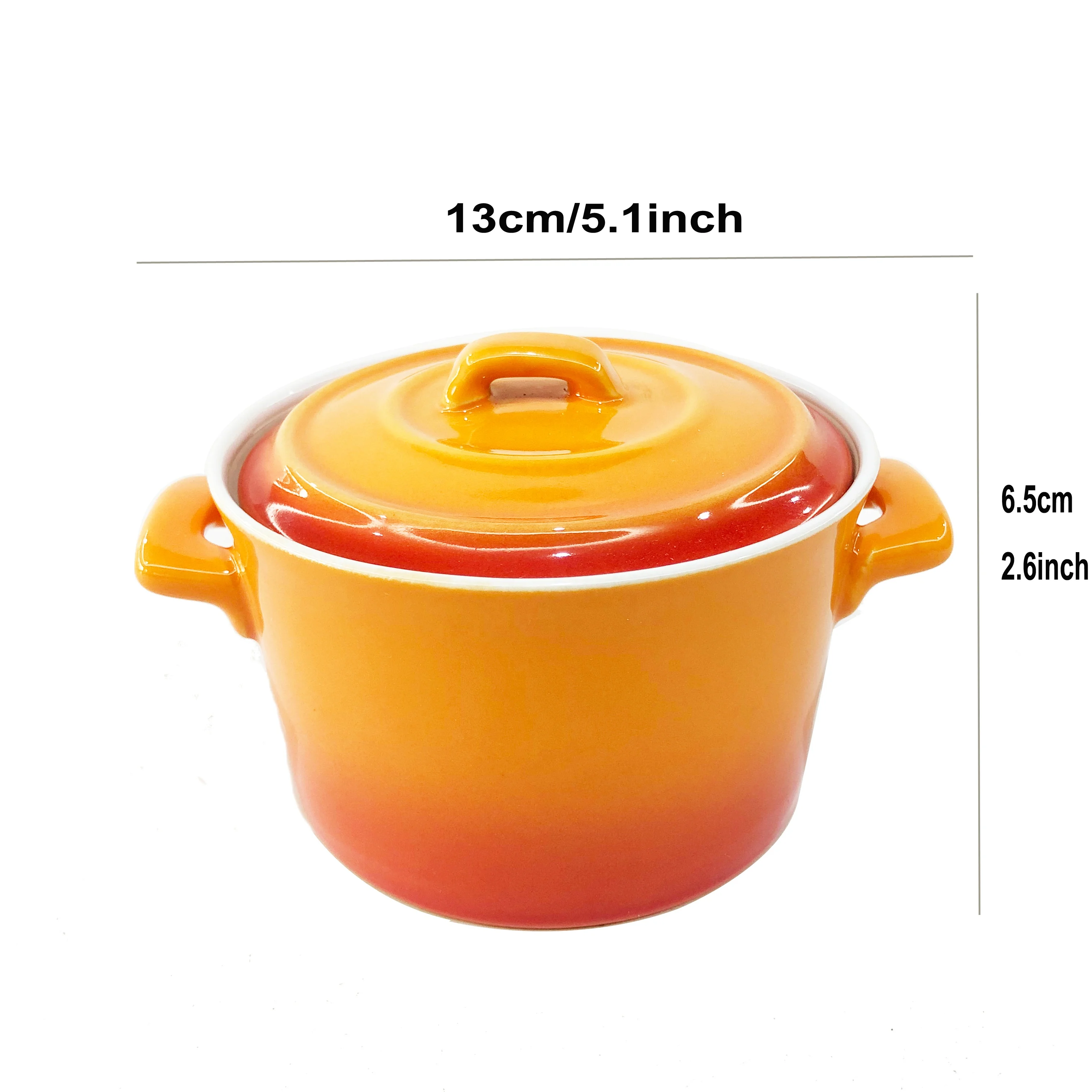 Керамическая миска для супа с ручкой и крышкой 5 1