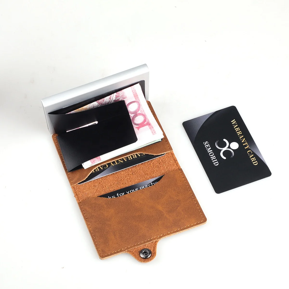 Mens Slim Wallet Money Clip RFID Blocking Credit Card holder Minimalist Wallet genuine leather card holder for Gift