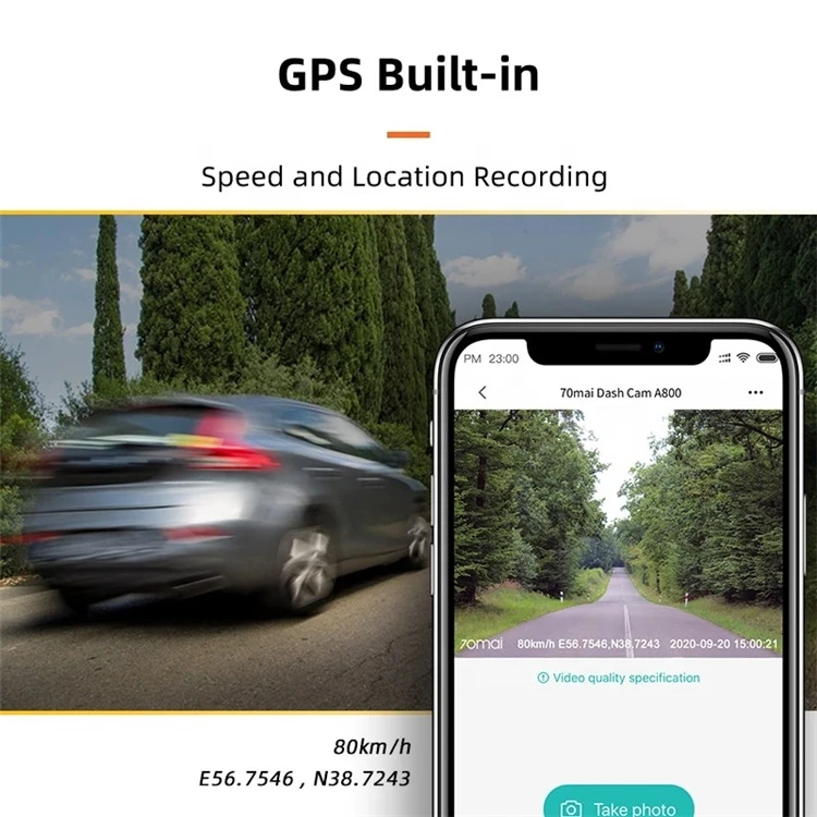  Автомобильный видеорегистратор 4k передняя и задняя камеры с Wi-Fi черный ящик Toguard двойное зеркало 1080p Pro 360 Gps 70mai