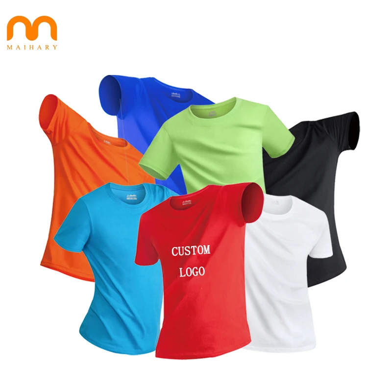Custom Woman Man Unisex Summer Sports Gift Printing Embroidery Logo Solid Color Soft Cotton T shirt For Promotion