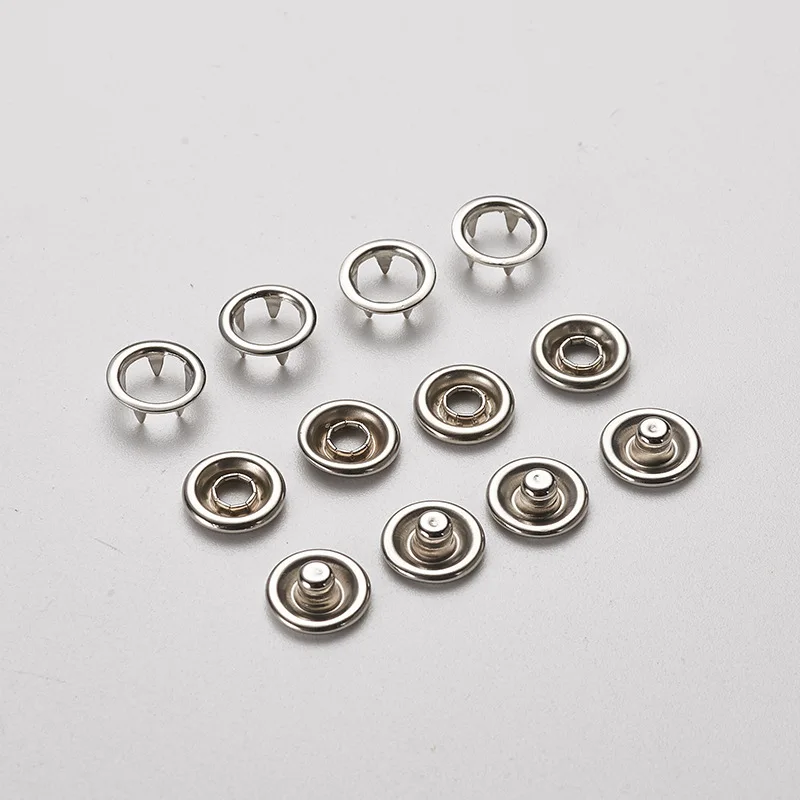 9.5mm 11mm Fashion Brass Pearl Four Parts Press Metal Prong Ring Snap Button for Clothes
