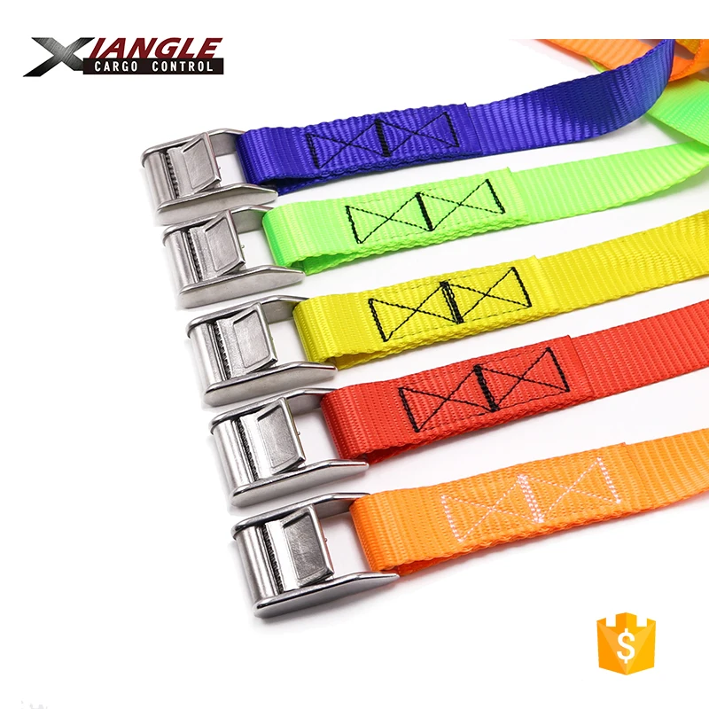 
1 inch 350kgs polyester cargo webbing belt lashing stainless steel strap cam tie down straps belt buckle 