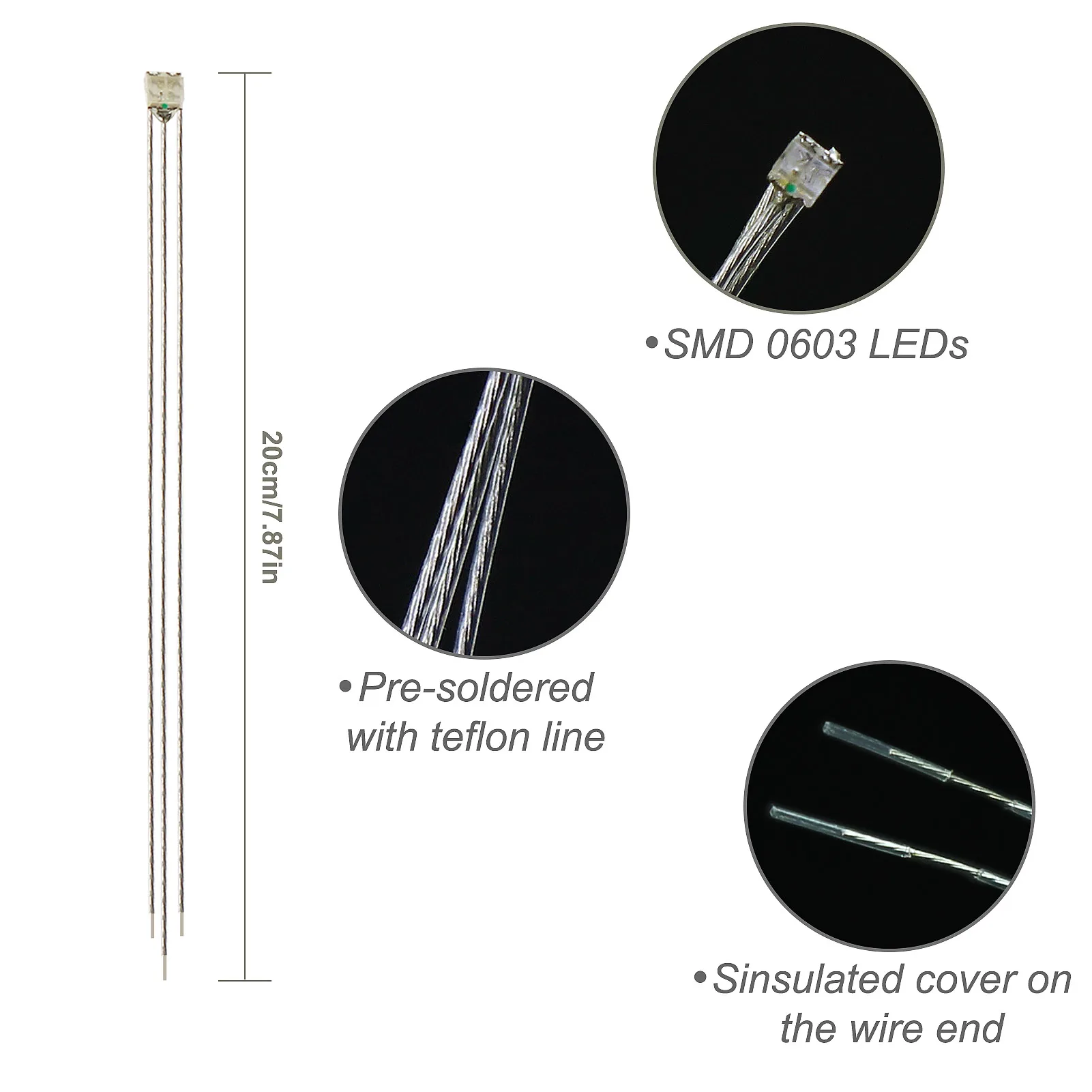  T0603 два/три цвета предварительно припаянные провода Micro Litz SMD LED