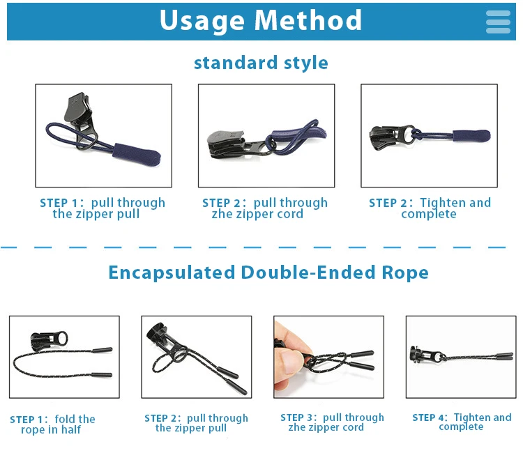 Wholesale Colorful Rope Zipper Pull Tab Replacement Nylon Zipper Cord Pulls for Suitcases Luggage Backpacks Purses Handbag