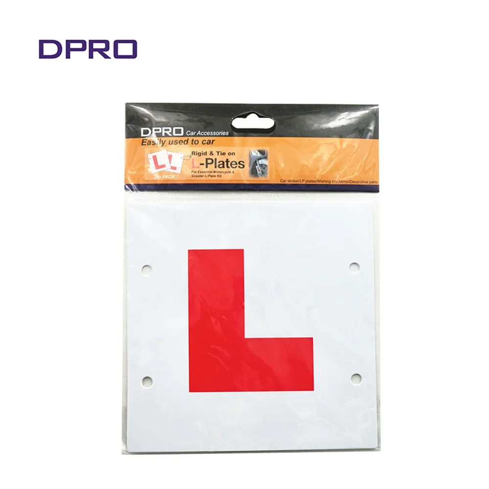 PVC Motorcycle New Learner Driver L Plates Plastic Road Safety Warning Sign Car Sticker