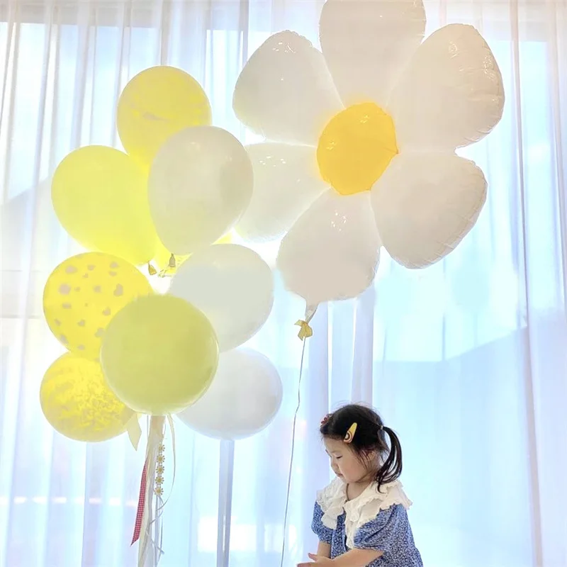 Новинка украшение для дня рождения реквизит фотографий Ins 32 дюйма большая Маргаритка цветок алюминиевая фольга воздушные