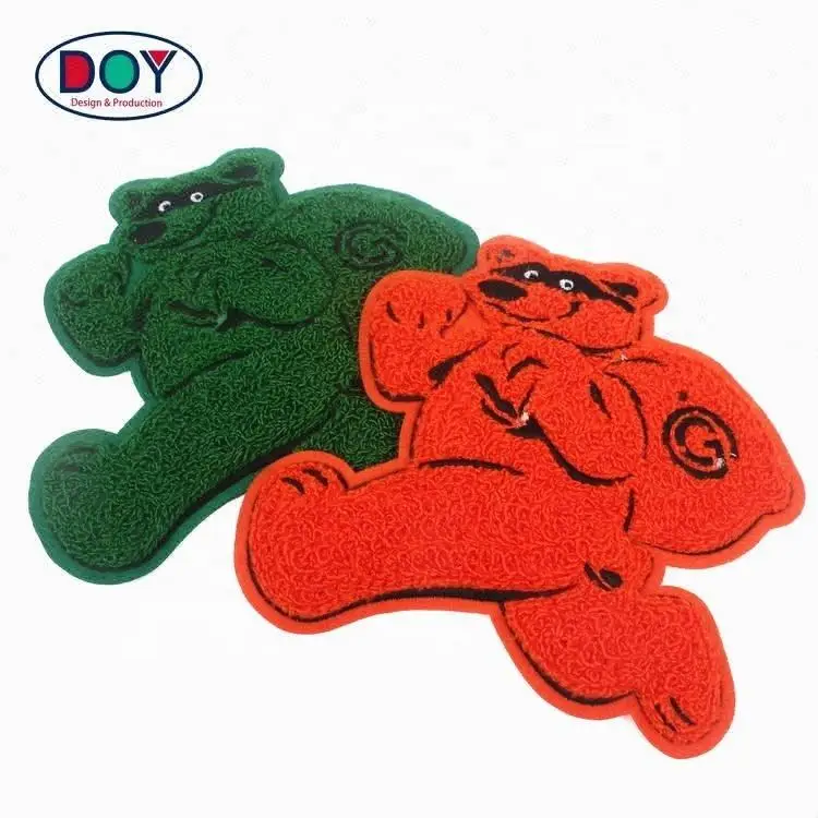 Personalized Design Custom Anime Cartoon Bear Animal Logo Embroidered Chenille Badge Patch for Kids