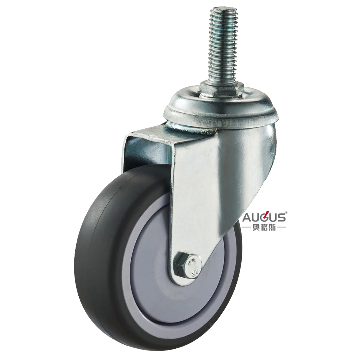 Thermoplastic Rubber 3 inch caster single bearing stem castor