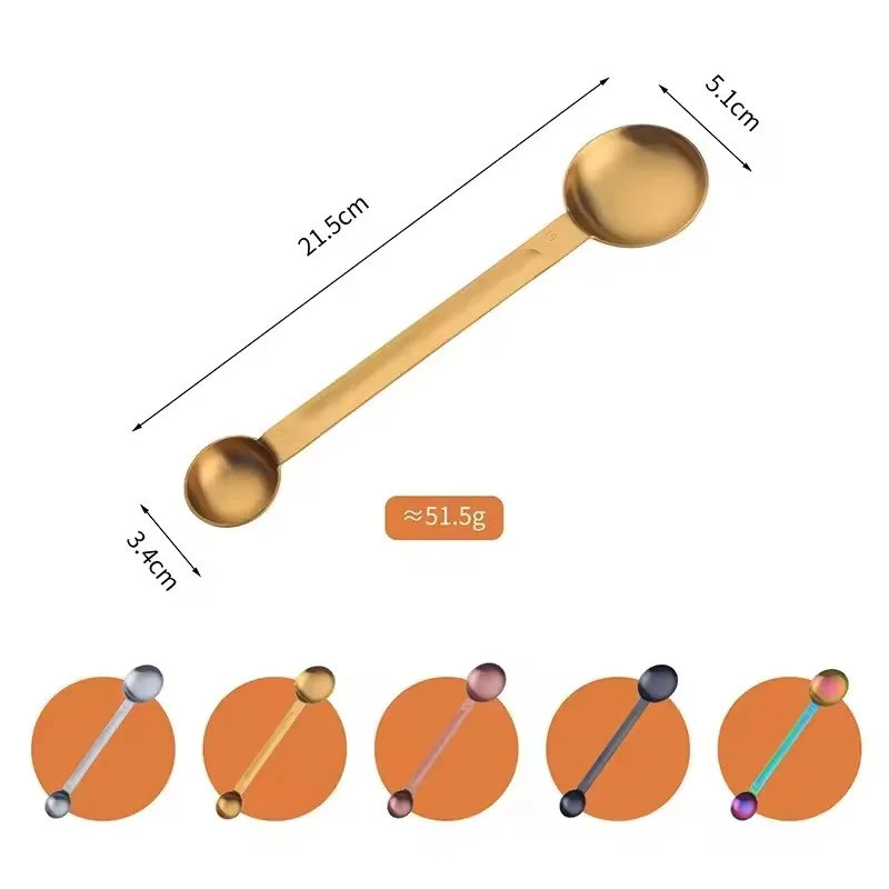 Dual Sided Stainless Steel Measuring Spoon 1 Tbsp 15ml and 5ml Coffee Scoop For Measuring