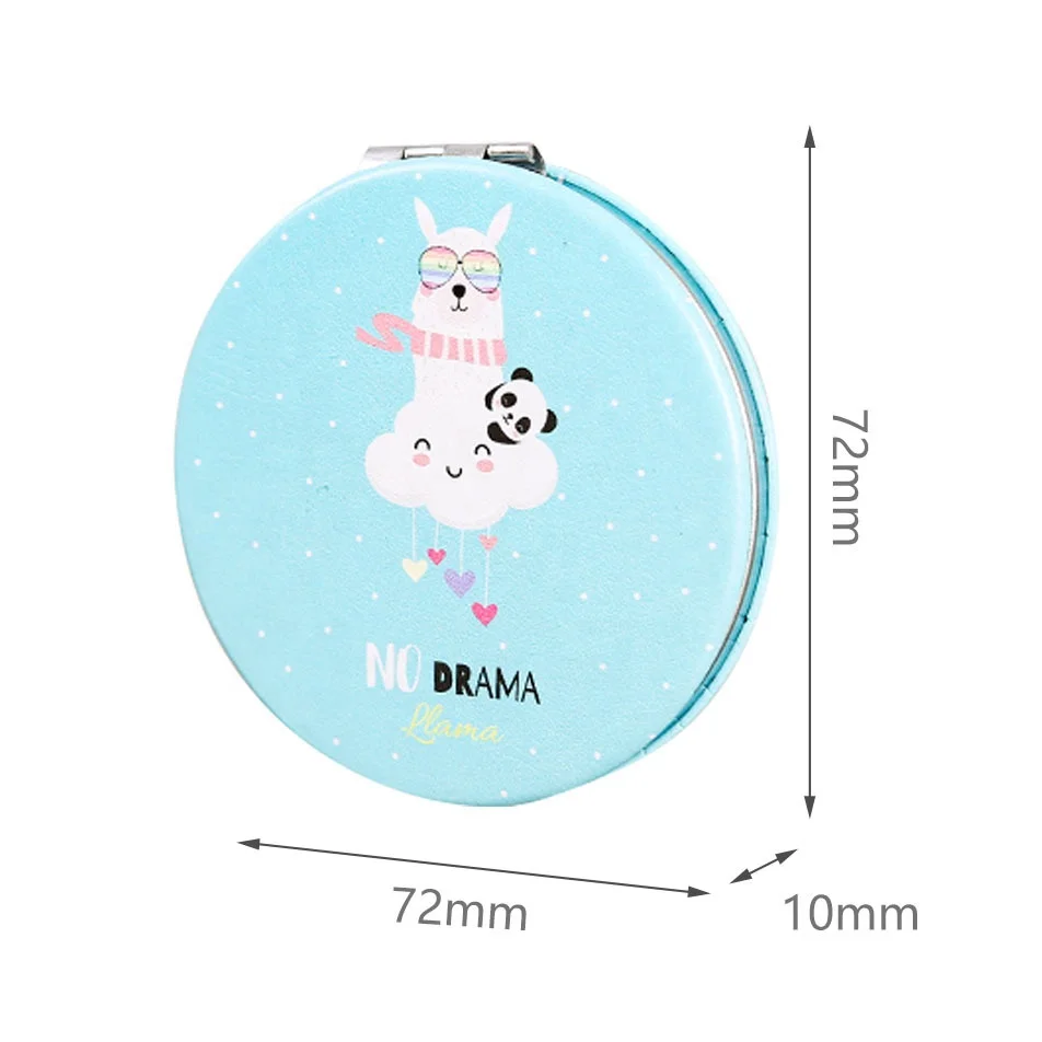 Fast delivery ! Various designs 72mm round pu leather compact mirror gifts for coworkers