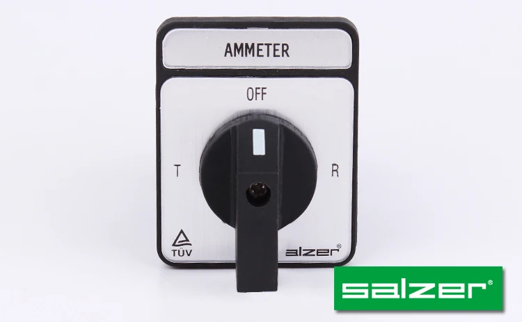 Salzer Ammeter Switch SA16 16 Amp  OFF-R-Y-B 61325 48X60mm Rotary cam switch selector switch (TUV,CE and CB Approved)