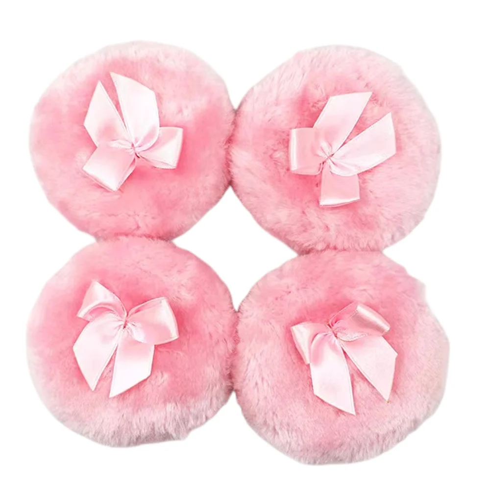 Private label Soft Plush Fluffy Foundation Makeup Velour Puffs Custom Large Makeup Cosmetic Powder for face body powder puff