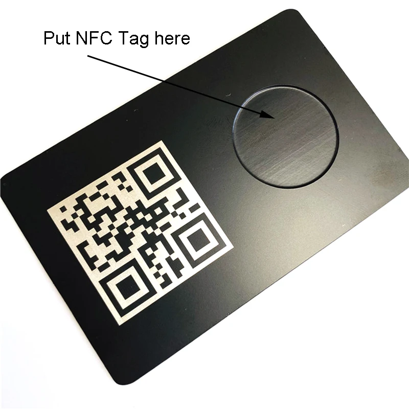 Бесконтактный смарт-чип RFID сложенный матовый черный стандартный размер визитной карточки роскошная металлическая карта