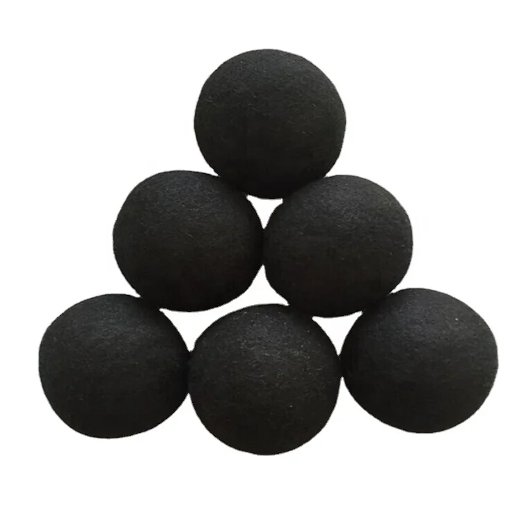 YUJIN, 6 упаковок, шерстяные шарики из войлока, черные шарики
