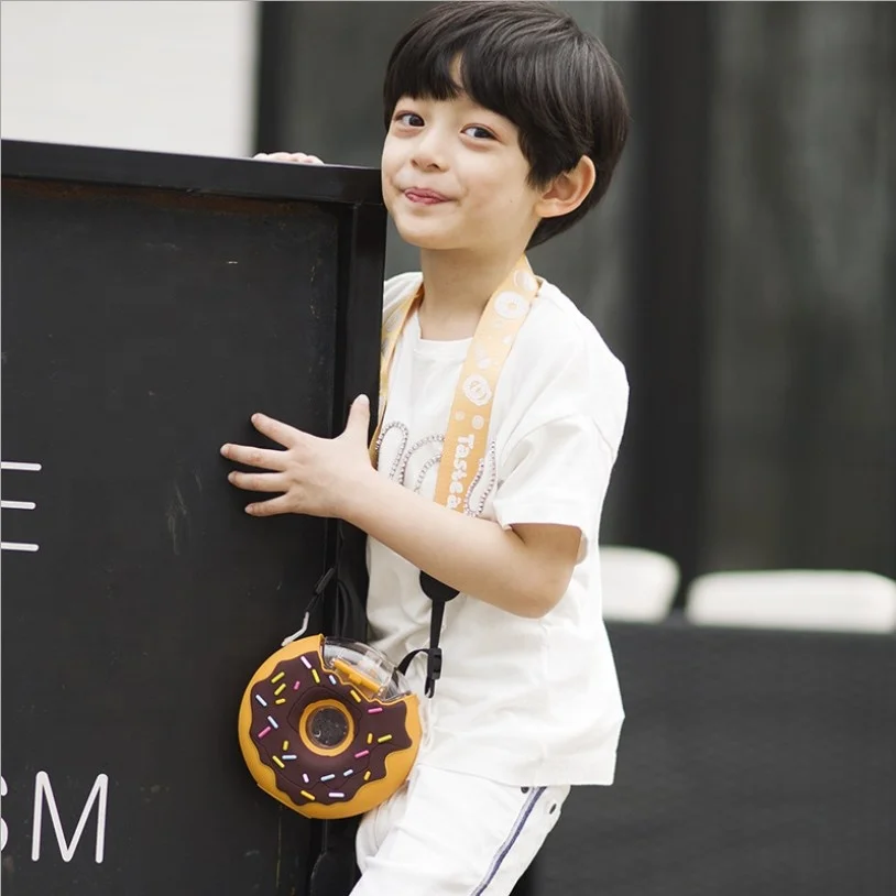 Children&Student Portable Doughnut Water Bottle tritan material School Drinking Water baby Straw Bottle Donut bottle