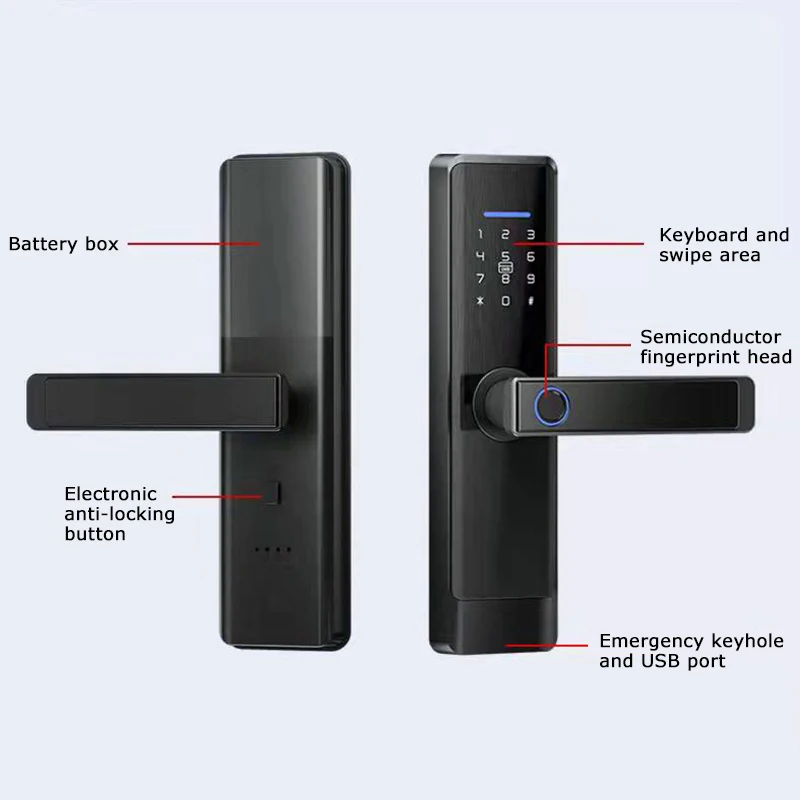 New Design Generation Intelligent Security Password Lock TT Lock Support IC CARD Multiple Ways Door Lock