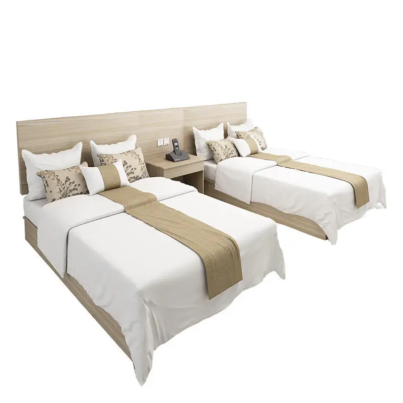 Hotel Hotel Accommodation Double Bed Single Bed Full Furniture Apartment Rental Room Furniture Set Bedroom Set Wood Modern