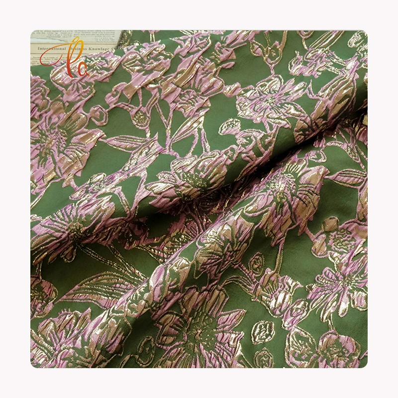 2023 Hot Sale Oil Painting Floral European American Jacquard Brocade Fabric For Women Dresses
