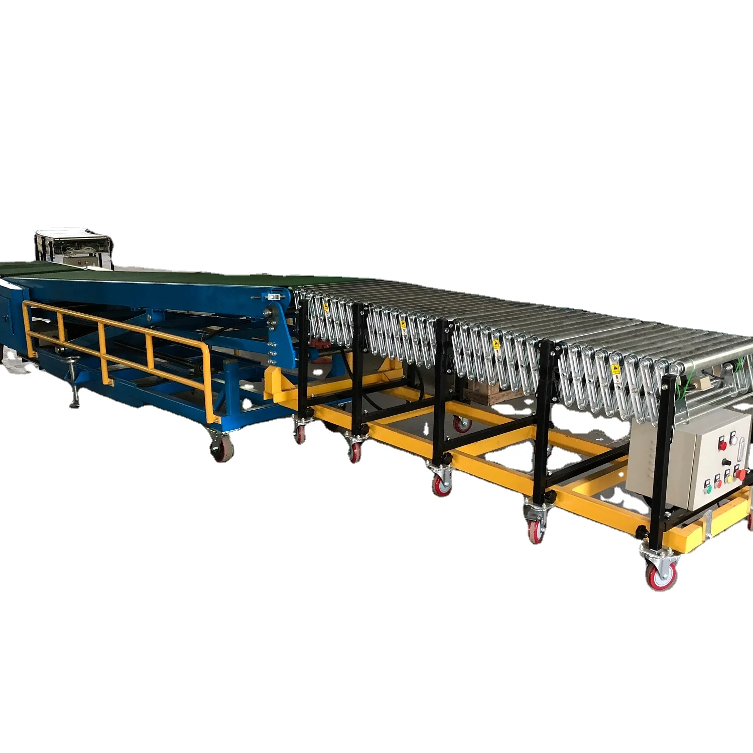 Unloading Transport Truck  4 M Expendable Power Roller Conveyors Customized Z Belt Conveyors Loading