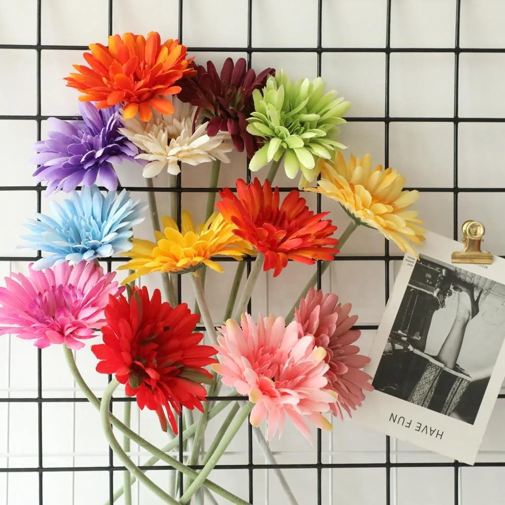 Cheap Artificial African Chrysanthemum Bouquet Chrysanthemum Sunflower Artificial Flower For Wedding Decoration