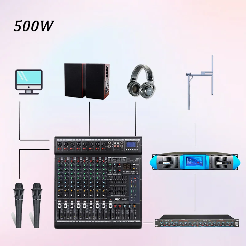 Touch screen 500W FM transmitter complete package with 10 channel console for radio station