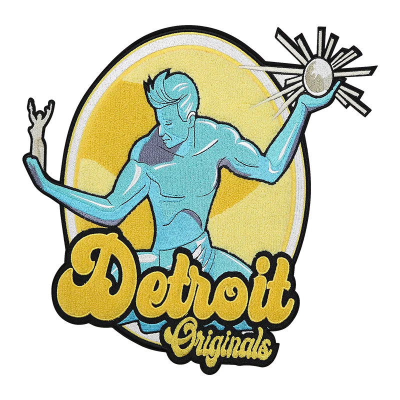 Factory Wholesale Embroidery Teacher Day Patches Glitter Large Logo Chenille Apple Iron On Holiday Patches Custom For Clothing